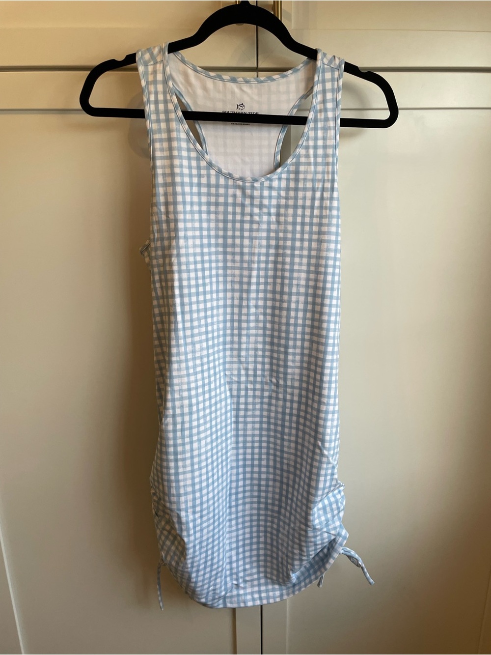 Southern Tide Light Blue and White Gingham Tank